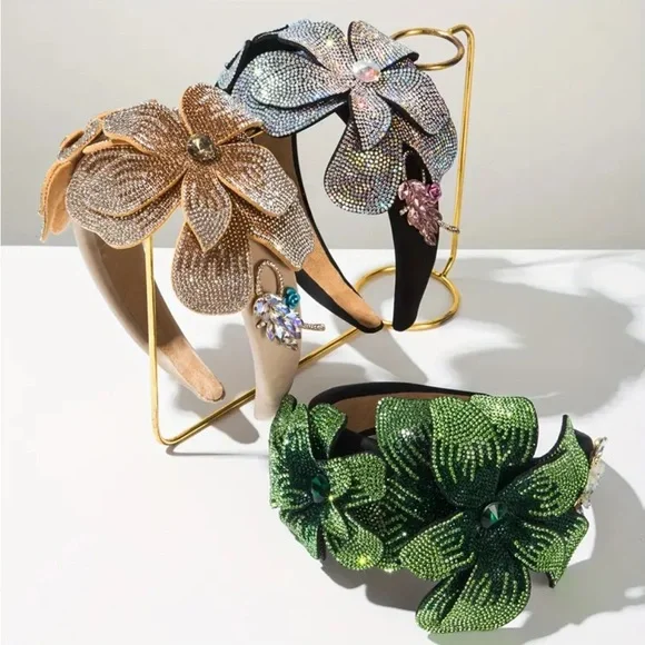 Gold Rhinestone Floral Headband - Picture 4 of 4